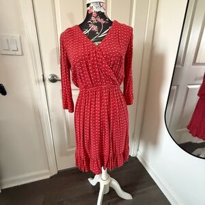 FatFace Red Polka Dot Wrap Dress